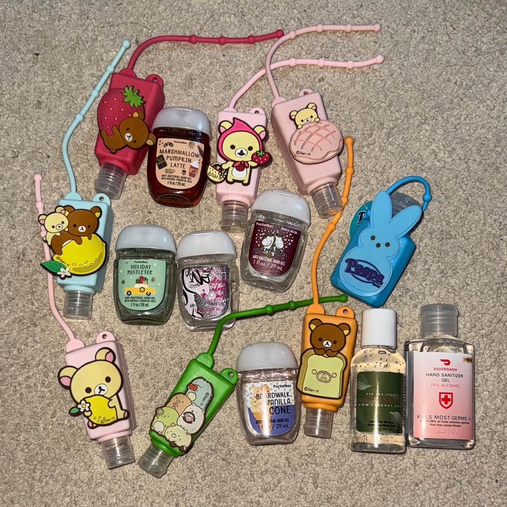 Cute Character Hand Sanitizer Holders with PocketBac Bottles Bundle